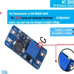 HUBX MT3608 /MT 3608 Dc To Dc Step Up Module, Adjustable Voltage/Regulator: Pack of 5 image 2