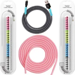DECRONICS 2PCS 1.5 Meter Wire Cable Protectors Combo & 8PCS Twist Cable Protector (TCP41) Cable Protector-image-5