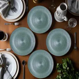 freakway (Set of 4) Modern Farmhouse 10.6 Inch Dinner Plate (Saga Green)-picture-20