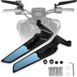 Universal Motorcycle Adjustable Rotating Rear View Mirror Wing Side Mirror SG85 Handlebar Hand Guard-18