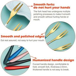 rastvi 304 Stainless Steel Fruit Fork, Dessert Cake Forks, Salad Fork For Party Stainless Steel Dessert Fork, Dinner Fork, Fruit Fork, Salad Fork, Serving Fork Set image 2