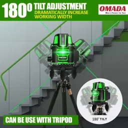 omada Professional 3 Lines Laser Level | Self-Leveling | Green Beam | 360° Marking TOP CUSTOMER SERVICE Non-magnetic Line Level (8.5 cm) Non-magnetic Line Level image 3