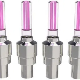 LED Tyre Wheel Light - 4x Pink Tire Valve Cap Tail Lights for Bike Cycle Car LED Wheel Reflectors-image-14
