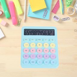 amulakh Design Calculator with Retro Round 12 Digit Lcd Display Mechanical Desktop for Slim Button EasyPress Mechanical Switch Office Supplies for Home Office Supplies BasicCalculator image 2
