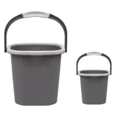 Pastel Grey 18 Ltr Polypropylene Bucket Set (Set of 2) by Regalo-picture-32