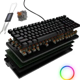 Kreo Hive Full Size Wired Gaming Mechanical Keyboard,Outemu Switches & RGB Backlight Wired USB Standard Gaming Keyboard Compatible with Desktop, Laptop, Mac-image-4