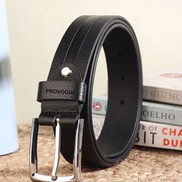 provogue Men Formal Black Genuine Leather Belt-picture-9