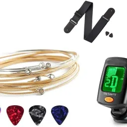 Guitar Tuner 360° Rotatable Clip With Belt , String & Pick For Acoustic Guitar Automatic Digital Tuner-picture-2