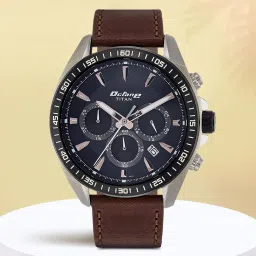 Octane Black Dial Chronograph Leather Strap Analog Watch - For Men NP90103KL01-picture-20