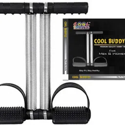 cool buddyzz Combo of Double Spring Tummy Trimmer and Exercise Band/ Resistance band Ab Exerciser image 2