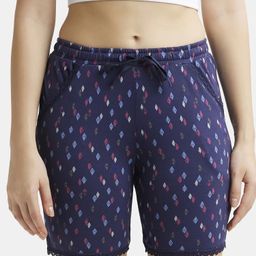 jockey Printed Women Dark Blue Regular Shorts-picture-5