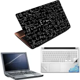 FineArts EMC2 Black 4 in 1 Laptop Skin Pack with Screen Guard, Key Protector and Palmrest Skin Combo Set-12