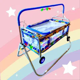 STAND SWING FOR BABY WITH MOSQUITO NET AND WHEELS BABY BED BABY BED JHULA SWING-12