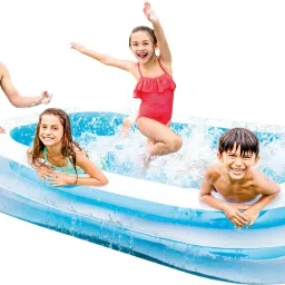 pulsbery Soft Inflatable Rectangular Baby Pool ,Multi Color image 4