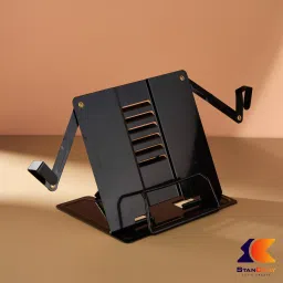 stancray sleek metal book and iPad holder combines functionality with modern design stand Metal Open Book Shelf image 2