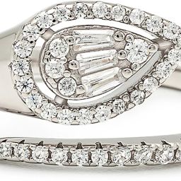 Silver Serpent Ring Sterling Silver Cubic Zirconia Rhodium Plated Ring-image-26