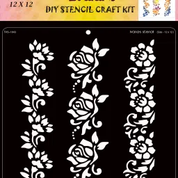 IVS-1043 for Painting on Canvas, Fabric, Cloth, Paper, Glass and Wall,Size-12 x 12 inch, Stencil-19