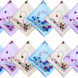 Gopika Leaf Print Multicolor Cotton XL Size ["Multicolor"] Handkerchief-image-41