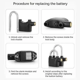 edtepy Alarm Security Lock with Motion Sensor and 3 Keys, Metallic Finish (Black) Door & Window Door Window Alarm image 5
