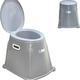 INDIAN TO WESTERN commode chair | stool | shower chair for patients GREY COLOUR Commode Shower Chair-image-63