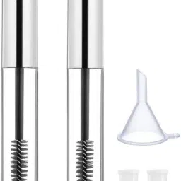2Pcs 10ml Empty Mascara Tubes Wand Container 2 Rubber Inserts & 1 Funnel-Silver-12