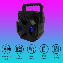 Musify WS-01|3D Sound Splashproof Water Resistant Led Color Changing Lights Speaker 10 W Bluetooth Laptop/Desktop Speaker image 2
