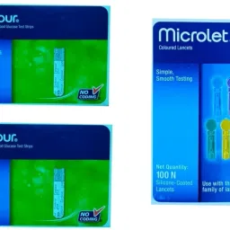CONTOUR PLUS Microlet 100 Lancets and 100 Glucometer Strips-14