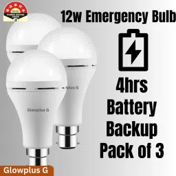12W Emergency Bulbs Set of 3 | Auto On-Off Power Failure Lights 3 hrs Bulb Emergency Light-43