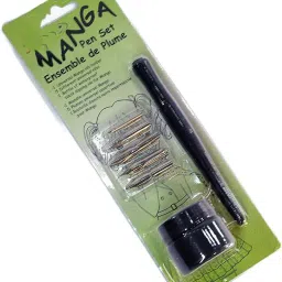 Manga Calligraphy Dip Pen Set With Universal Nib Holder,Black Calligraphy-25