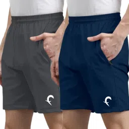 Pack of 2 Solid Men Multicolor Sports Shorts, Basic Shorts, Regular Shorts-image-1