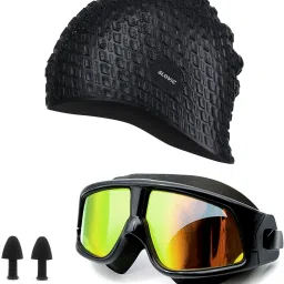Swimming Goggles & Cap for Adults | Full Frame Swimming Goggles & Cap| Combo Swimming Kit-image-92