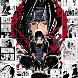 Set of 12 Manga Style A3 Panels for Wall Art (119 cm X 105 cm) Hd Quality - Illustration for Anime Fans - Multicolor (Itachi Manga Panel) Paper Print-image-34