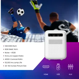 PLAY BIG-1 Versatile Smart 4k 3D Android 9 WiFi Bluetooth 8GB Electrical Remote Zoom (5000 lm / Wireless / Remote Controller) Portable Projector image 3