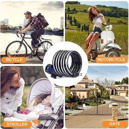 shopimoz Cycle Computerized Keys Lock Bike Helmet Lock for Bicycle with Mount Bracket Bicycle Lock image 3