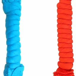 Cotton Blend Solid Orange, Light Blue Men Dupatta-3