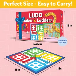 little berry Ludo & Snakes and Ladders Board Game Set (Junior Size) - Board Game for Kids Party & Fun Board Game image 4