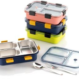 Stainless steel Lunch box 3 Compartment_319 3 Containers Lunch Box-image-30