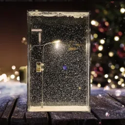 Snowflake Night Light DIY Snow Lamp Snowflake Star White Snow Winter Theme Night Lamp-image-5