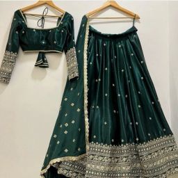 Embroidered Semi Stitched Lehenga Choli-image-32