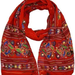 Pure Cotton Printed Red Women Dupatta-image-55