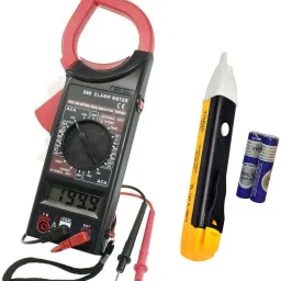 AC/DC Digital Clamp Multimeter DT266 Electronic Volt AMP Resistance Tester Clamp Meter Data Hold AC 750V DC 1000V With Bag Digital Multimeter With AC Voltage Tester Volt Test Pen Detector Sensor 90~1000V Non-Contact Digital Voltage Tester (Pack Of 2pc) Digital Voltage Tester-14