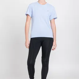 adidas Women Printed Round Neck Polyester Blue T-Shirt-picture-16