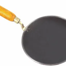 Original Traditional Handmade Iron Lokhand Loha Tawa Deep Round with Handle I Roti /Chapati Maker Tawa 23 cm diameter black tawa Tawa 23 cm diameter-image-65