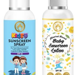 Sunscreen - SPF 50 PA+++ Kids Sunscreen Spray SPF 50 + Sunscreen Lotion Combo-image-8