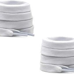 SHOESHINE Flat shoelace Hollow Thick (120cm) for casual shoes 2 Pair White Shoe Lace-image-84