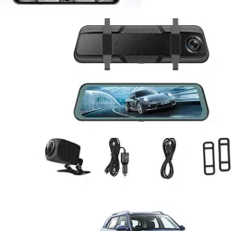 Digital 9.66inch Mirror DVR Full Touch Screen With TFT/Night Vision For Car-290 Black LED-image-60