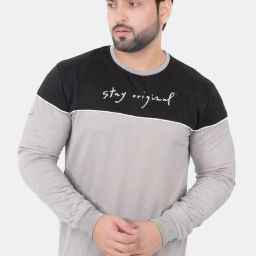 Men Printed Round Neck Polyester Grey T-Shirt-image-80