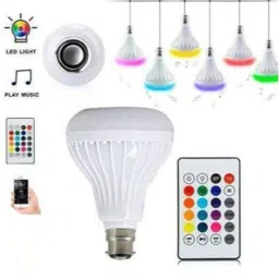 PB Softtech Led Bulb with Bluetooth Speaker Music Light Bulb B22 LED White + RGB Light Ball Bulb Colorful Lamp with Remote Control for Home, Bedroom, Living Room, Party Decoration Smart Bulb Smart Bulb image 3