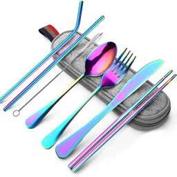 Stainless Steel Rainbow Utensil Set, Cutlery Set with Spoon Disposable Stainless Steel Cutlery Set-image-24