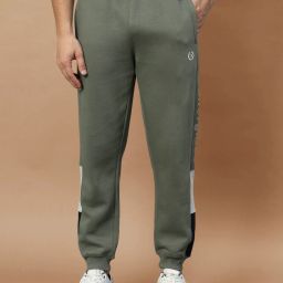 Men Colorblock Light Green Track Pants-image-70